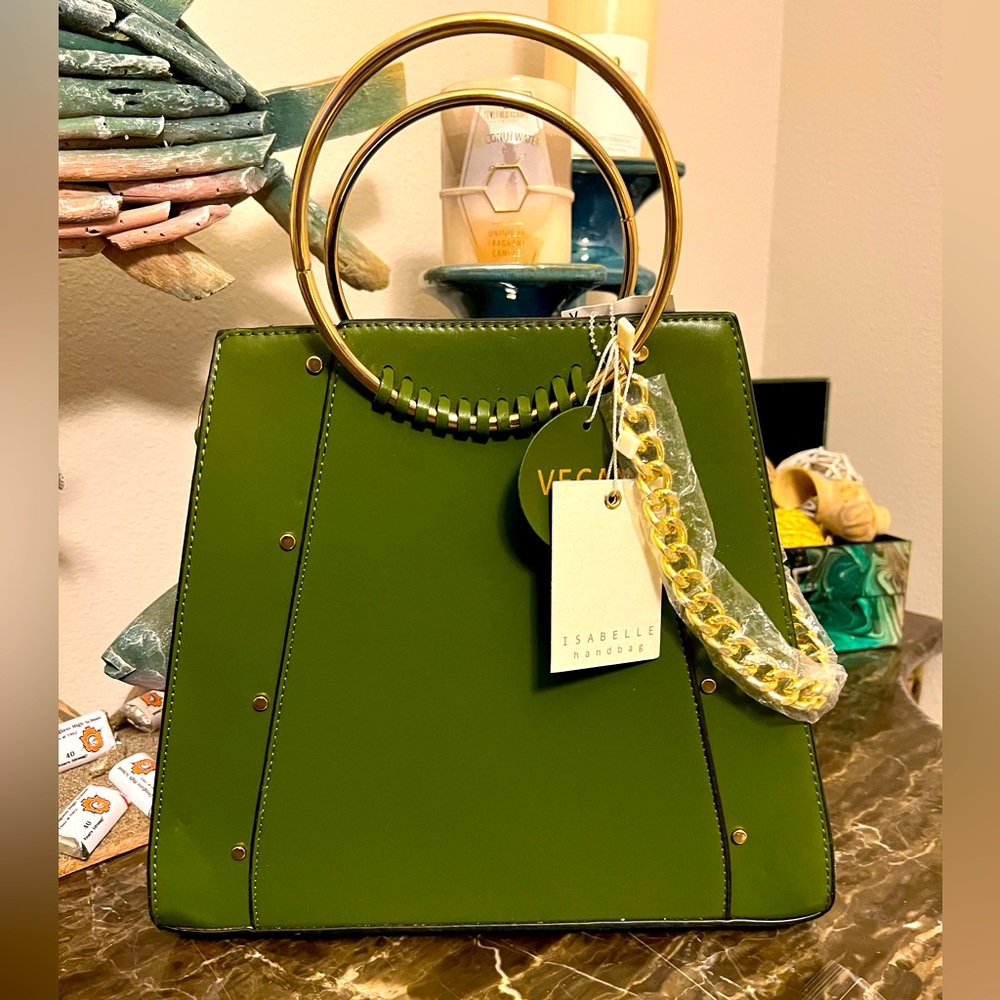 NWT Isabelle Vegan Ash-Green Handbag